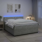 Vedruvoodi madratsiga led-ribadega helehall 140 x 200 cm samet