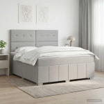 Vedruvoodi madratsiga peaga helehall 140 x 200 cm kangas