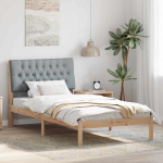 Voodiraam pehme peatoega peaga pruun 100 x 200 cm m&auml;nnipuit