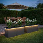 Led-valgustusega lillekast 2 tk antriit 30 x 100 x 30 cm teras