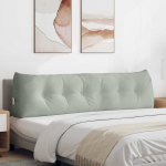 Seljatugi padi helehall 180 x 24 x 50 cm samet