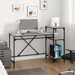 Riiulitega kirjutuslaud, hall sonoma tamm, 135 x 50 x 90 cm