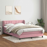 Box vedruvoodi madratsiga roosa 160x220 cm samet