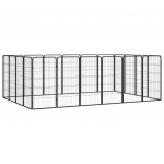 30 paneeliga koera m&auml;nguaed must 50x100 cm pulberv&auml;rvitud teras