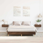 Voodiraam ilma madratsita, pruun tamm, 140 x 200 cm, tehispuit