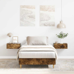 Voodiraam ilma madratsita, suitsutatud tamm 75x190 cm