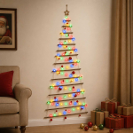 Rippuv j&otilde;ulupuu pallidega 210 cm 130 led-i mitmev&auml;rviline