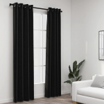 Linase v&auml;limusega pimendavad kardinad 2 tk antratsiit 140x245cm