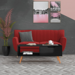 Kohvilaud, k&otilde;rgl&auml;ikega must, 100x49,5x43 cm, tehispuit