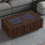 Kohvilaud led-tuledega, pruun tamm, 116x69x40 cm