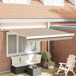 K&auml;igukohandatav varikatus beež 300 x 250 cm kangas ja metall