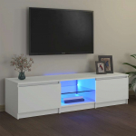 Telerialus led-tuledega, valge, 140 x 40 x 36 cm