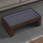 Kohvilaud led-tuledega, pruun tamm, 90x50x30 cm
