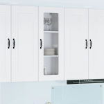 Seinakapp k&ouml;&ouml;ki riiuliga valge 40 x 31 x 100 cm tehispuit