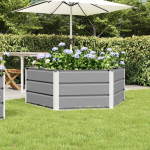 Taimekast helehall 129 x 129 x 45 cm teras