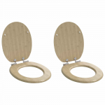Tualettsari 2 pcs hele bambuse v&auml;rv 44 x 38 cm mdf plaat