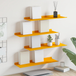 Seinariiul riiuliga 4 pcs kollane sinep 60 x 18 x 2,5 cm