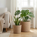 Taimepoti komplekt 2 pcs naturaalne &oslash; 28 x 28 cm