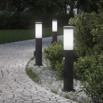 Anduri ja pistikupesaga postvalgustid, 3 tk, 50 cm, roostevaba teras, ip44