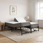 Elektriline reguleeritav voodi raam must 120 x 190 cm teras