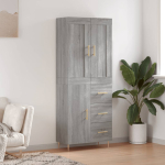 K&otilde;rge kapp, hall sonoma tamm, 69,5 x 34 x 180 cm, tehispuit