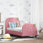 Kuni 3-aastase voodi raam koos peatoega roosa 70 x 140 cm samet