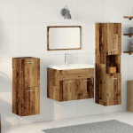 Vannitoa m&ouml;&ouml;bleset 5 tk pruun 60 x 38,5 x 46 cm tehispuit