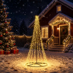 Led j&otilde;ulupuu 235 cm 1000 led-i soe valge teras must