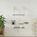 Seinale kinnitatav kassi kraapimispost, helehall, 153 cm