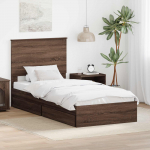 Voodi raam sahtliga peaga pruun tamme 75 x 190 cm tehispuit