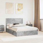 Voodi raam sahtliga peaga betoonhall 150 x 200 cm tehispuit