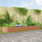 K&otilde;rgendatud aia taimelava pruun 400 x 80 x 44 cm teras