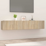 Seina telerikapid, 2 tk, sonoma tamm, 80x30x30 cm, tehispuit