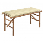 Kokkupandav aiapink padjaga, 118 cm, bambus