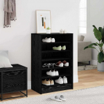Kinga kapp riiuliga must tamm 60 x 35 x 92 cm tehispuit
