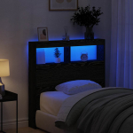 Voodipeatsi kapp led-tuledega, musta tamm, 100x17x102 cm