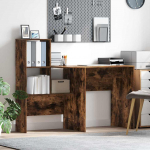 Laud riiuliga suitsetatud tamm 131,5 x 50 x 106,5 cm tehispuit