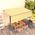 Automaatne varikatus rulooga, 5 x 3 m, kollane/valge