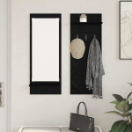 Seinale kinnitatav riidepuu must tamm 70 x 10 x 90 cm tehispuit