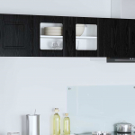 K&ouml;&ouml;gikapp riiuliga must tamm 80 x 31 x 40 cm tehispuit