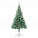 Valgustatud kunstkuusk kuulidega 150 cm, 360 oksa