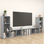 Telerikapid, 4 tk, betoonhall, 107x35x37 cm, puitlaastplaat