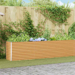 K&otilde;rgendatud aia taimelava helepruun 582 x 50 x 68 cm tsinkteras