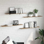Raamatute riiuli plaat 4 pcs pruun 100 x 20 x 1,5 cm tehispuit