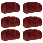 Viskab tekid 6 pcs bordeaux punane 130 x 150 cm fliis