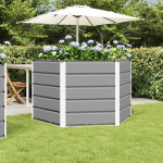 Taimekast helehall 129 x 129 x 75 cm teras
