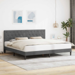 Voodi raam peaga tumehall 200 x 200 cm samet