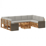 Diivanikomplektid padjaga 10 pcs naturaalne ja helehall