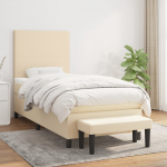 Kontinentaalvoodi madratsiga, kreemjas, 100x200 cm, kangas