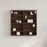 Vitriinkapp, pruun tamm, 60x8,5x58 cm, tehispuit